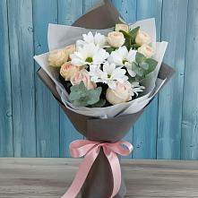 Букет цветов из:  Хризантемы и Розы #REPLACE_PRED# Губкине