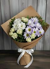 Букет цветов из:  Хризантемы и Розы в Губкине