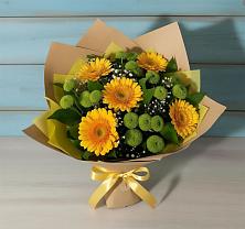 Букет цветов из:  Герберы и Хризантемы в Губкине