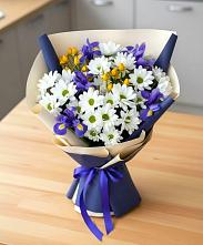 Букет цветов из:  Розы, Ирисы и Хризантемы #REPLACE_PRED# Губкине