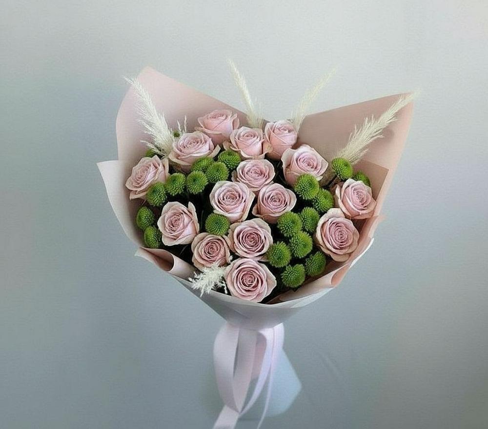 Букет цветов из: Розы и Хризантемы в Губкине