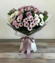 Букет цветов из:  Хризантемы и Розы в Губкине
