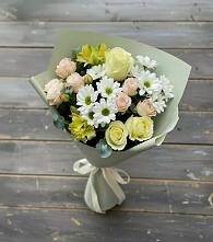 Букет цветов из:  Альстромерии, Розы и Хризантемы в Губкине