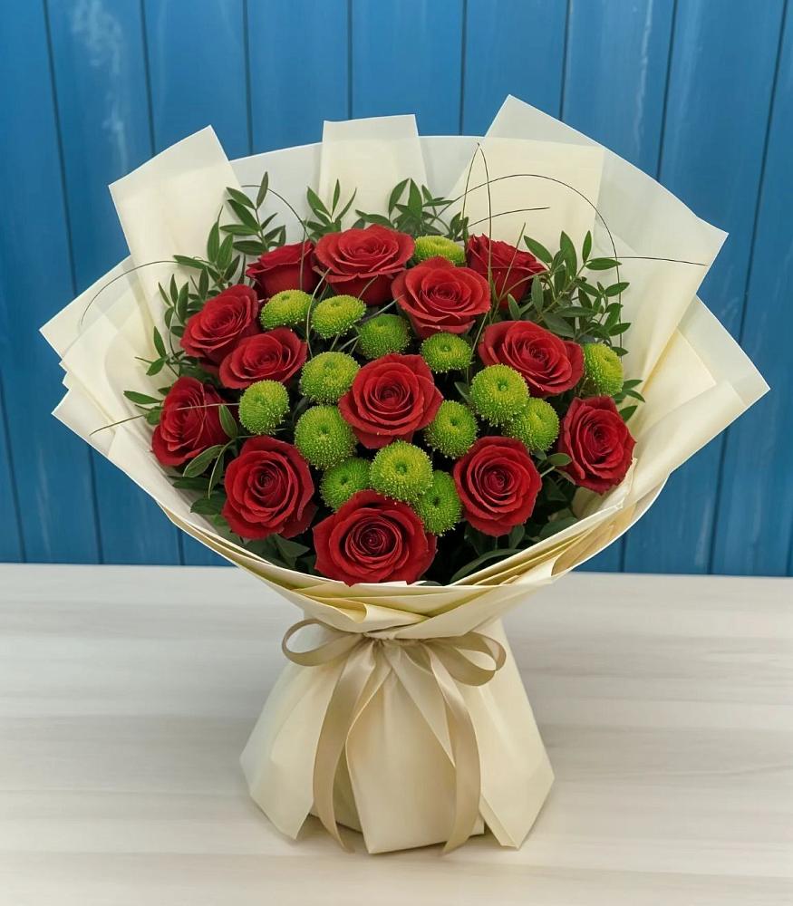 Букет цветов из: Розы и Хризантемы в Губкине