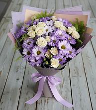 Букет цветов из:  Хризантемы и Розы в Губкине