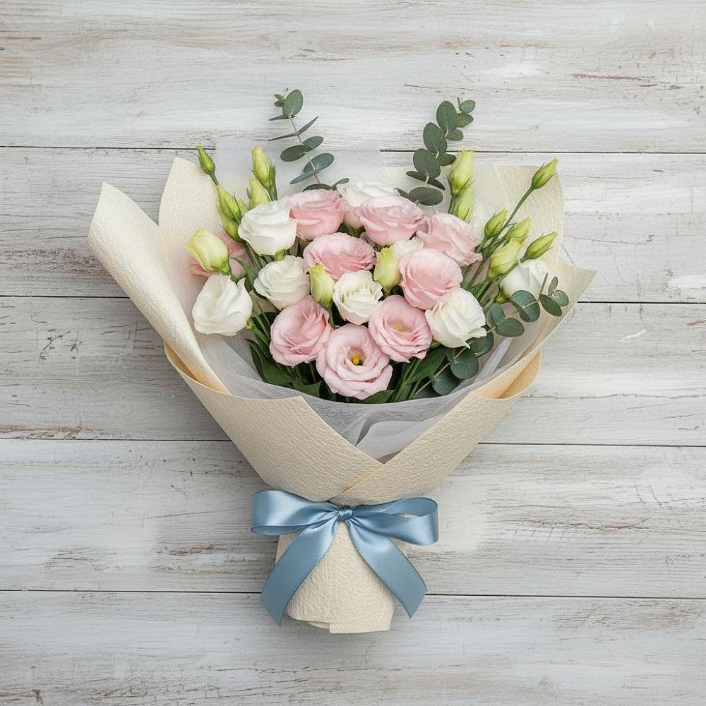 Букет цветов из: Лизиантусы в Губкине